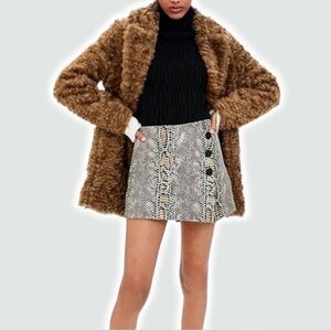 Zara trf collection faux snakeskin mini skort.